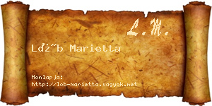 Löb Marietta névjegykártya